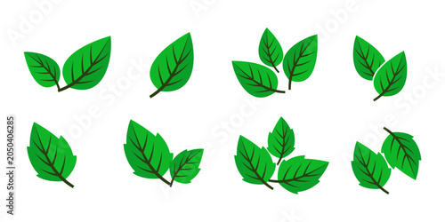 Fotografija Leaf vector symbol, leaf illustration or leaf emoji in flat style