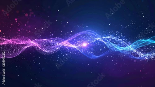 Abstract Glowing Particle Wave - Futuristic Technology & Fantasy Background