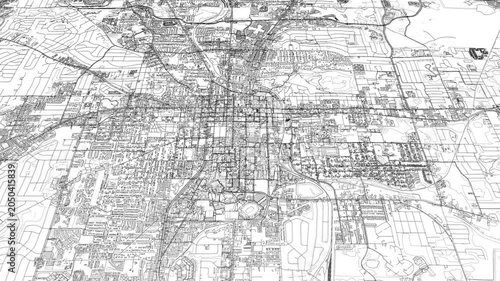 3D looped animation of city - Tallahassee Florida, USA