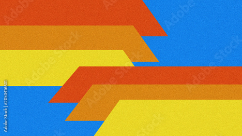 Retro geometric abstract background with colorful arrows stripes and vintage grainy noise texture