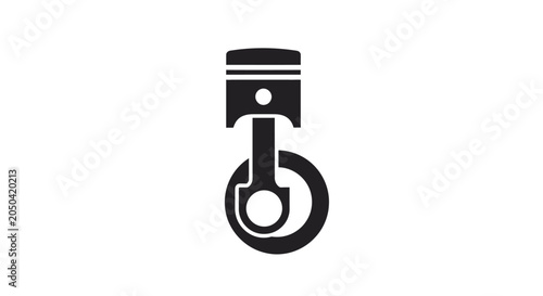 Foto Piston and Connecting Rod Icon: Automotive Engine Part Graphic