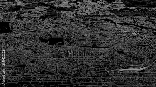 3D looped animation of city - Columbus Georgia, USA