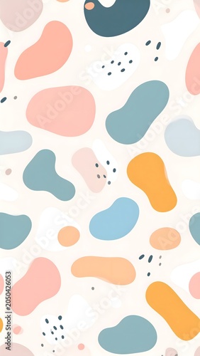 Seamless Colorful Pastel Abstract Blob Pattern