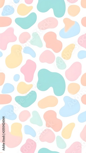 Seamless Colorful Pastel Abstract Blob Pattern