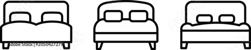 Bed icon, bed icon vector, single bed icon, bed outline