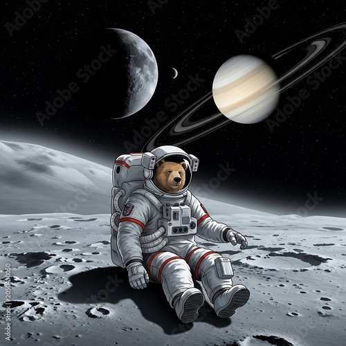 Astronaut Dog on the Moon - A Cosmic Canine Adventure.