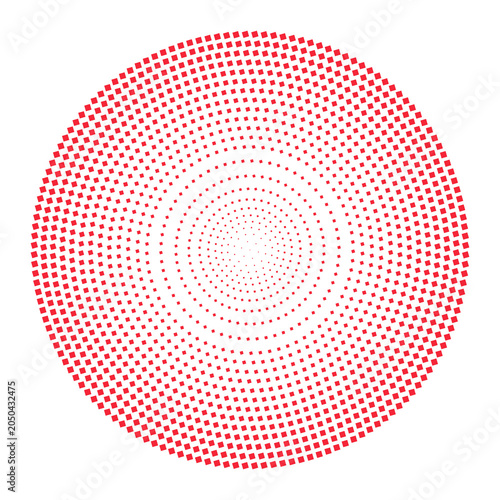 Red Dotted Circle Optical Art Pattern