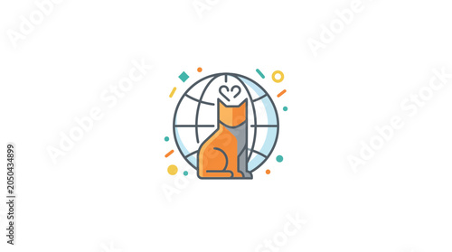 Canvastavla Global Cat Adoption and Animal Welfare Concept Icon