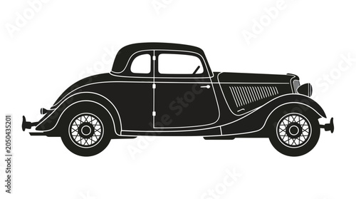 Photos Vintage Coupe Automobile Silhouette Vector - Classic Car Icon