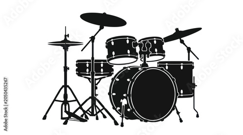 Tableau sur toile Drum Kit Silhouette