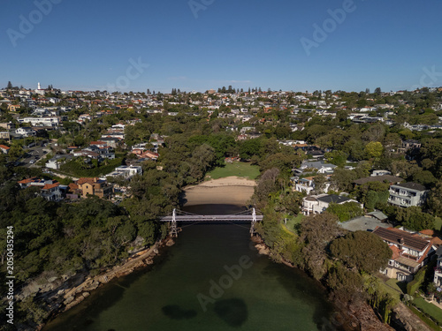 Parsley Bay is located in Vaucluse, an exclusive waterfront suburb in Sydney, Australia. Aerial view on sunny day.
