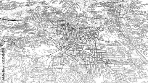 3D looped animation of city - Winston-Salem North Carolina, USA