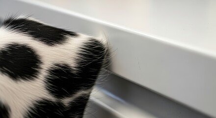 Black and white cowhide fabric texture.