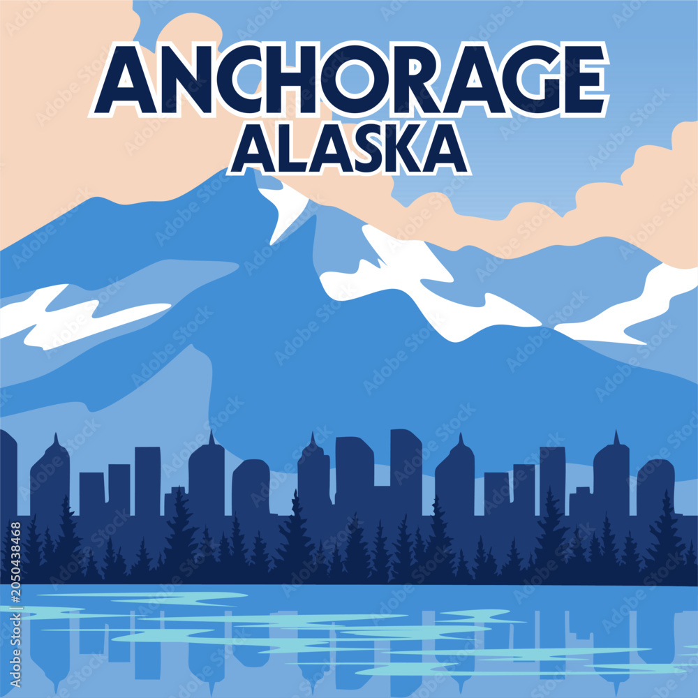 Fototapeta premium anchorage alaska with beautiful views of the sky and nature