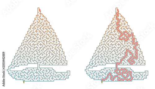 Summer labyrinth printable in a sailboat design 