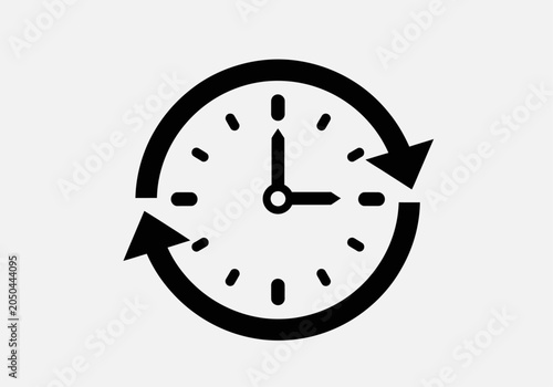 Tableau sur toile A clock with arrows forming a circular motion around it.