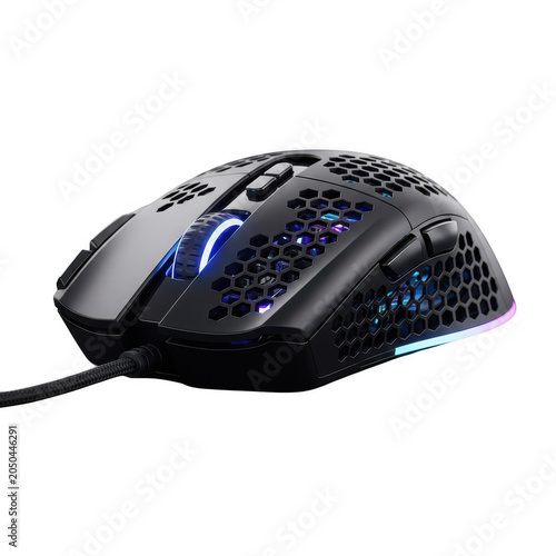 Gaming mouse with rgb backlit buttons and ergonomic design