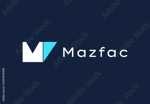 Mazfac Letter M Geometric Tech Logo Vector Design
