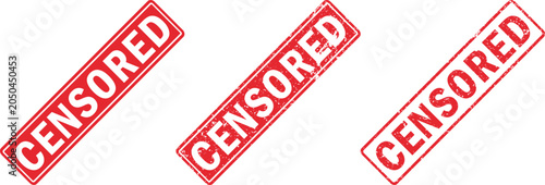 Obraz na plátně red censored stamps on isolated for editing purposes with white background