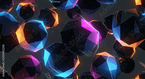 Vibrant colorful geometric shapes pattern background.