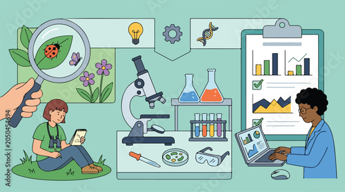Scientific Research and Discovery Exploring Nature and Advancing Technology with Microscopes and Data Analysis
