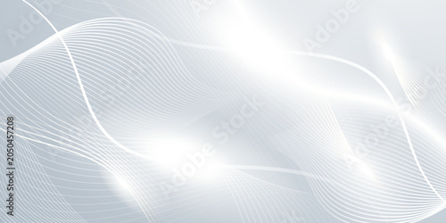 Cuadro en lienzo Abstract background with flowing white lines and bright light effects creating elegant and modern design