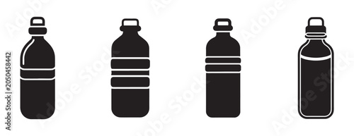 water bottles icon silhouette vector isolated illustration design