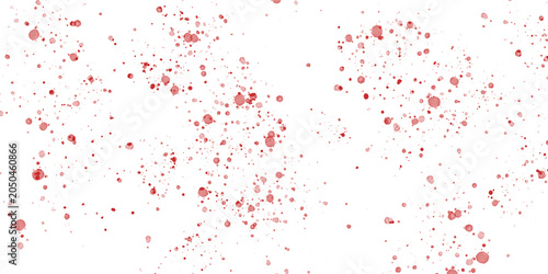 Tableau sur toile Splattered red paint droplets on transparent background abstract texture