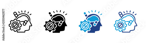 Foto Nootropic Web icon with multiple style collection