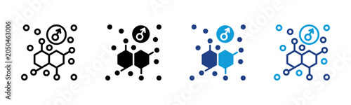 Fotografía Testosterone Web icon with multiple style collection