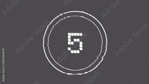 Retro Countdown Timer with Glitch Effect, Old Film Style