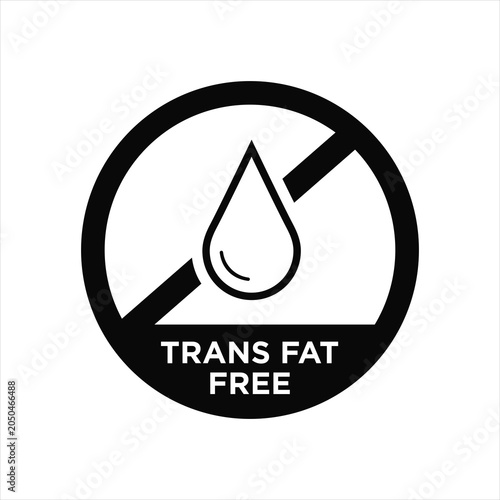 Quadro su tela TRANS FAT FREE ICON Black Vector logo