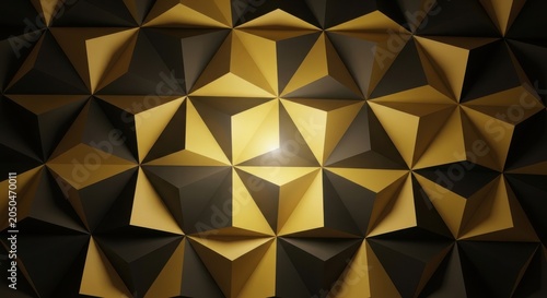 Black and gold geometric 3d abstract background pattern