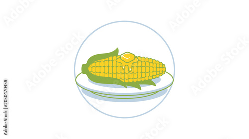 Fresh Corn on a Plate.