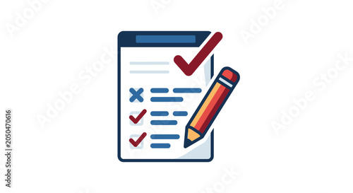 Bild auf Leinwand Checklist Form with Red Pencil.