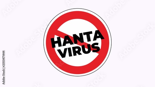 Red circular prohibition sign with bold black hantavirus health hazard warning symbol. Suitable for health and safety related designs and materials.