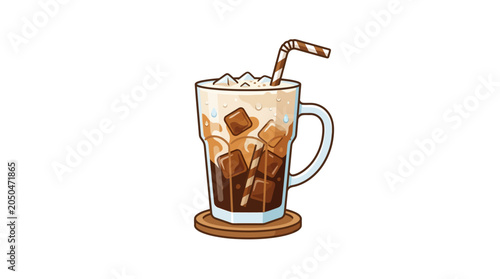Fotografija Iced Coffee Drink with Straw.