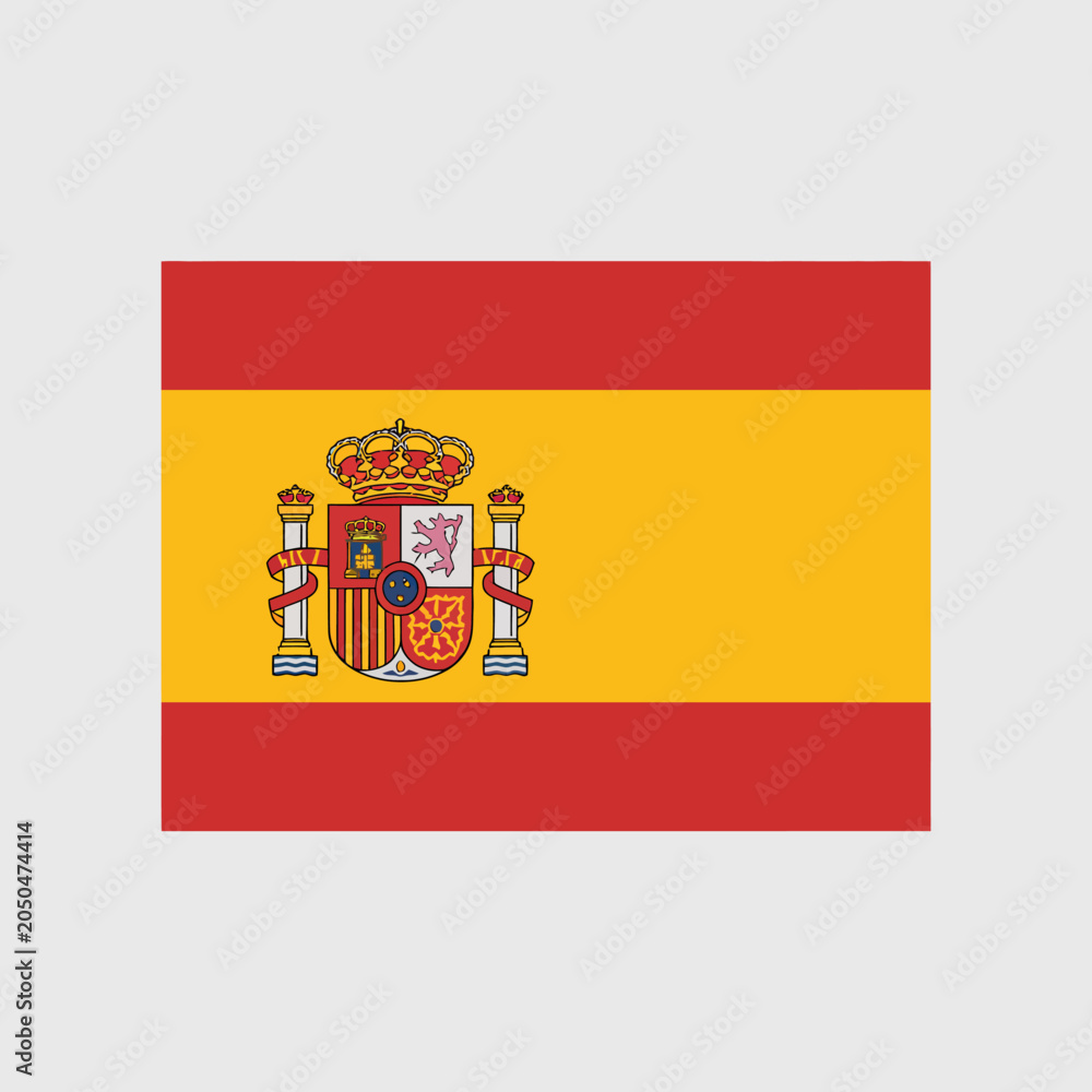 Obraz premium A red and yellow national flag featuring a coat of arms