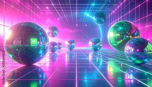 Retro Y2K Cyber Pop Abstract Background Nostalgic Early 2000s Digital Aesthetic