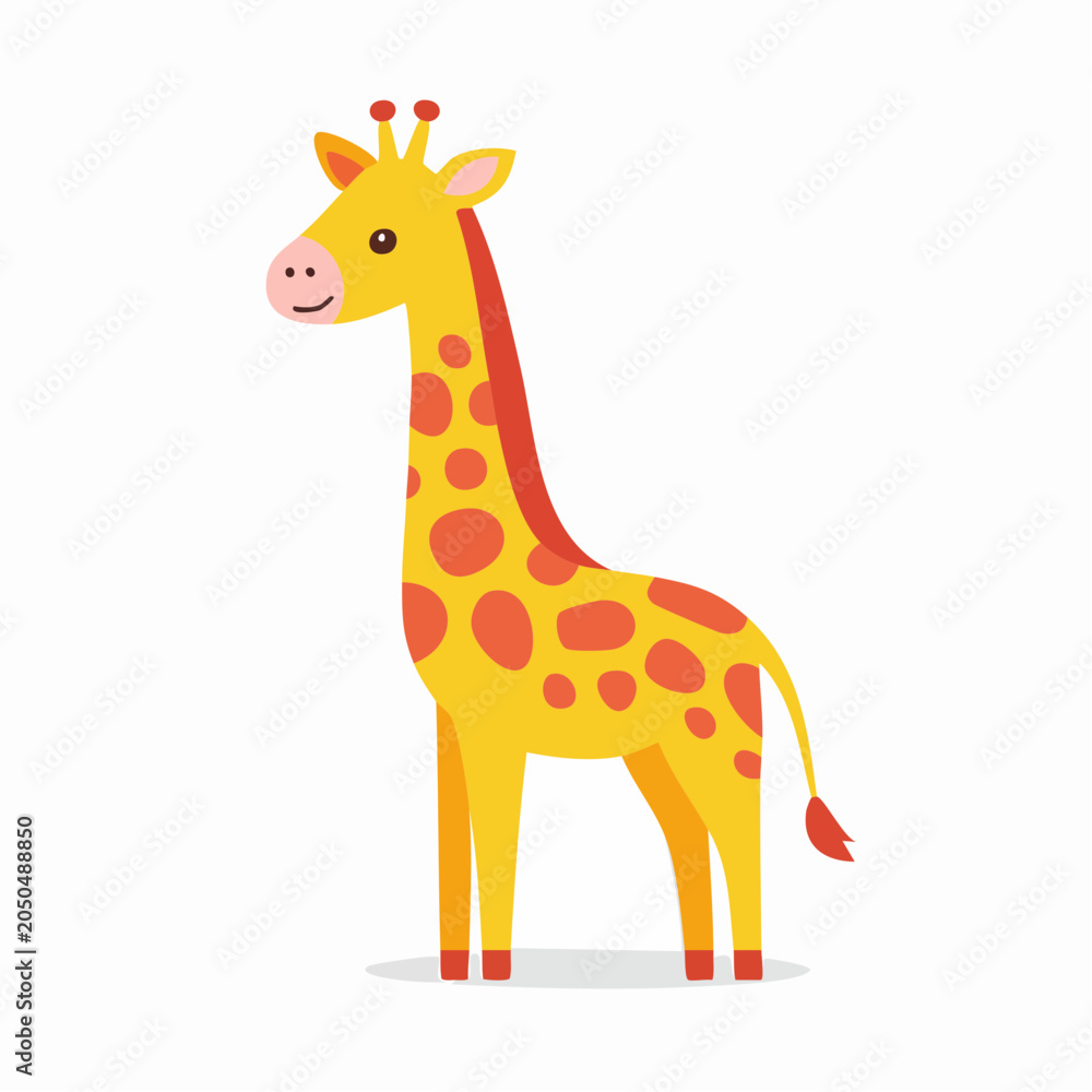 Fototapeta premium Cute cartoon giraffe illustration