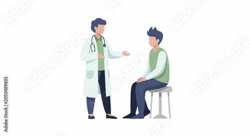 Doctor Consulting Patient in Medical Office for Health Checkup.