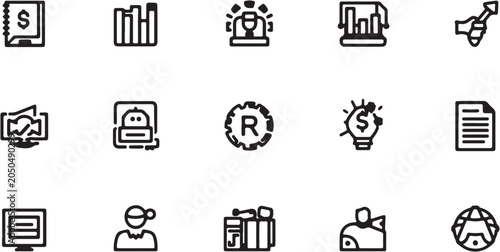 Tableau sur toile Collection of universal symbols and icons for various uses.