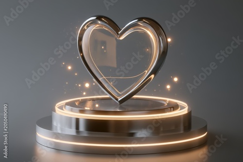 Glass heart membership and customer loyalty icon