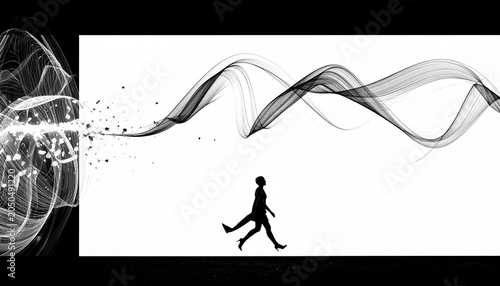 Abstract silhouette & energy over white