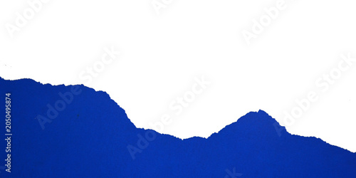 Schilderij op canvas Torn blue paper with textured edges, isolated on transparent background