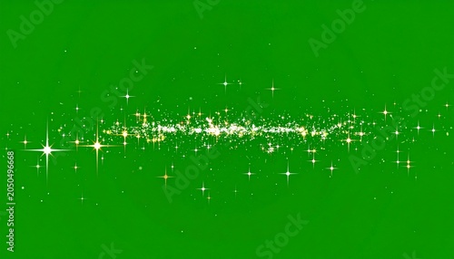 Sparkling trail of lights against a green backdrop