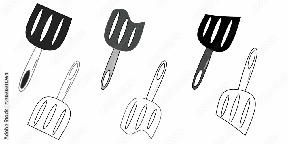 Fotografi Spatula icon collection set