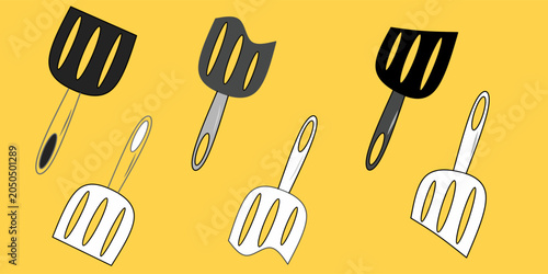 Fotografi Spatula icon collection set