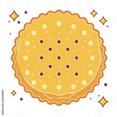 Round cookie with chocolate chips and sparkles