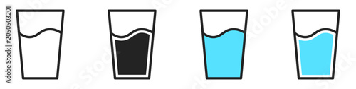 Foto glass of water icon set